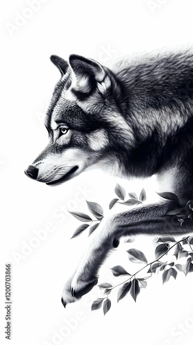 Gray Wolf Stalks Prey Throu...