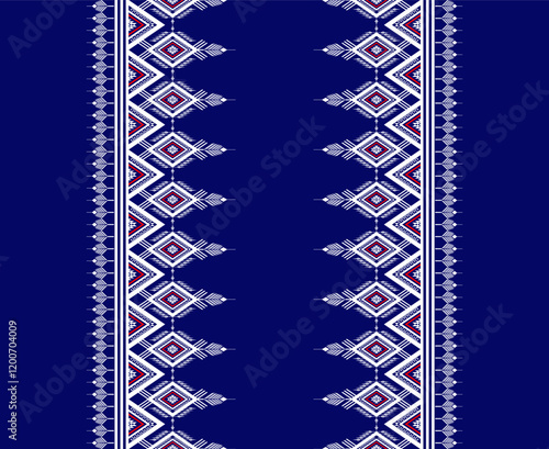 Geometric ethnic oriental seamless pattern traditional Design for background, carpet, wallpaper, clothing, wrapping, Batik, fabric, Vector, illustration, embroidery style, Sadu