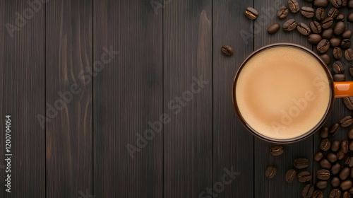 Coffee with milk in an oran...