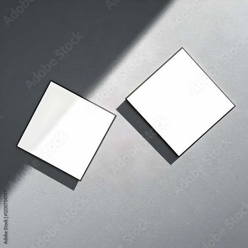 Two Blank Square Cards Mock...
