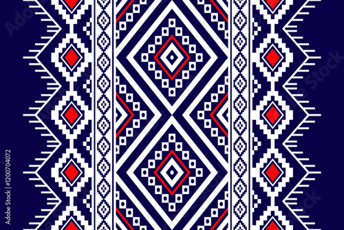Geometric ethnic oriental seamless pattern traditional Design for background, carpet, wallpaper, clothing, wrapping, Batik, fabric, Vector, illustration, embroidery style, Sadu