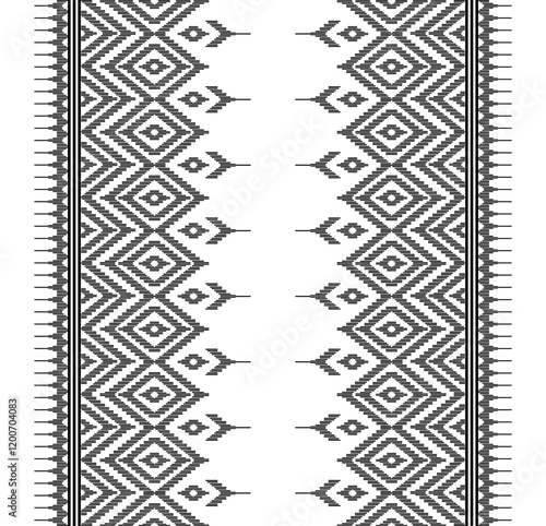 Geometric ethnic oriental seamless pattern traditional Design for background, carpet, wallpaper, clothing, wrapping, Batik, fabric, Vector, illustration, embroidery style, Sadu