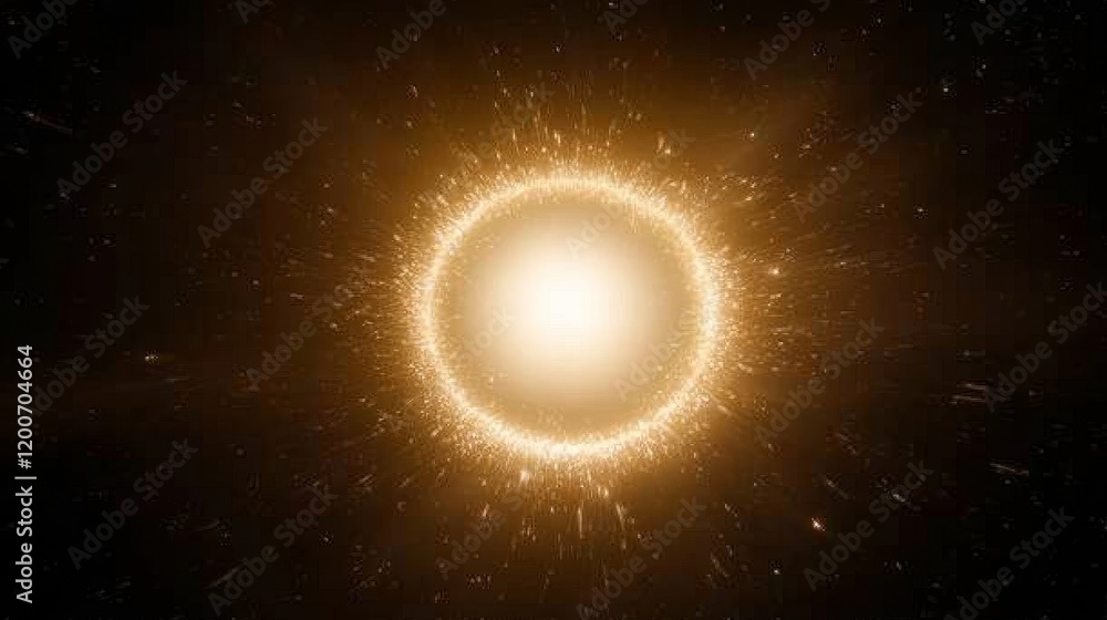 Fototapeta premium Celestial Ring Glowing Cosmic Energy Orb (1)