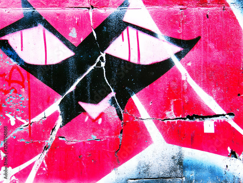 Pink and Black Graffiti Art...