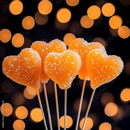 Five Orange Heart-Shaped Lo...