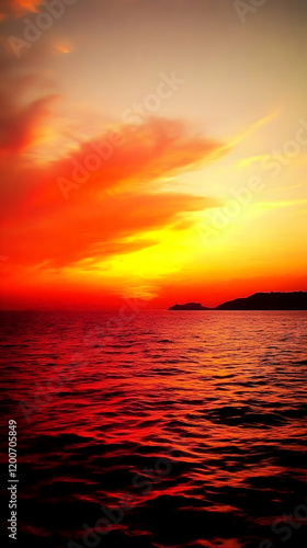 Fiery Sunset Paints the Oce...