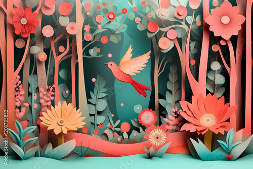Whimsical Papercraft Bird S...