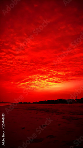 Crimson Sunset Paints the S...