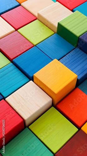 Colorful Wooden Cubes Form ...