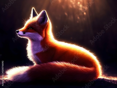Red Fox Sits Serenely in th...