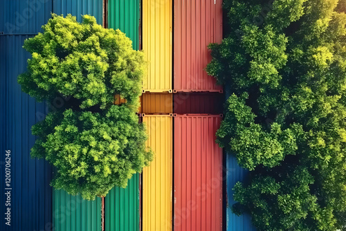 Aerial View of Colorful Shi...