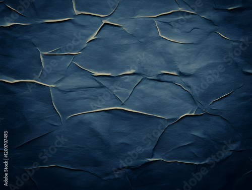 Dark Blue Crumpled Paper Te...