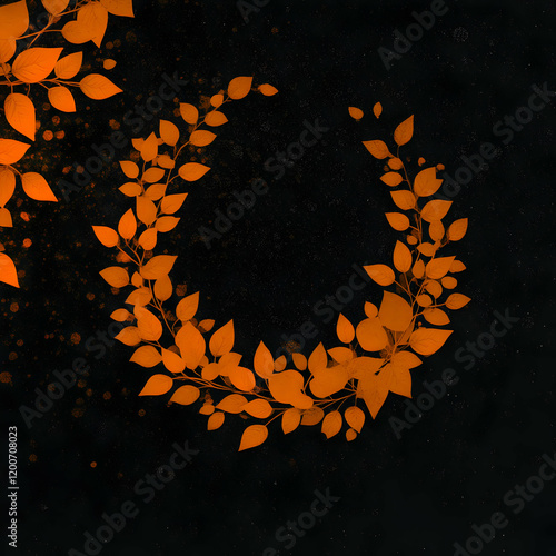 Orange Leaves Form a Circle...