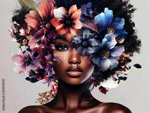 Woman with Floral Headdress...