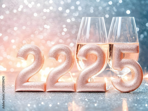 Rose Gold 2225 Numbers with...