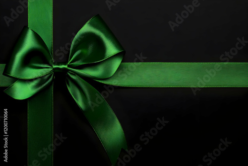 Elegant Green Ribbon Bow on...