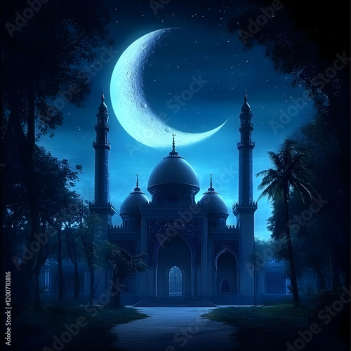 Grand Mosque Illuminated by...