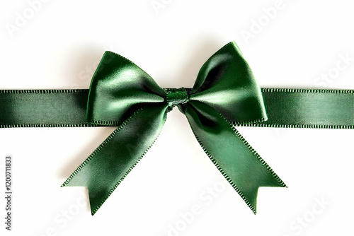 Elegant Green Ribbon Bow Ti...