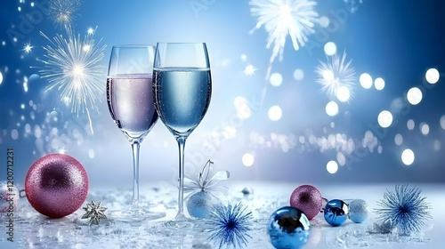 Two Champagne Glasses Celeb...