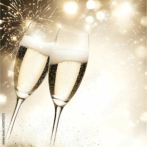 Two Champagne Glasses Toast...