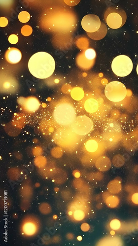 Golden bokeh lights glow br...