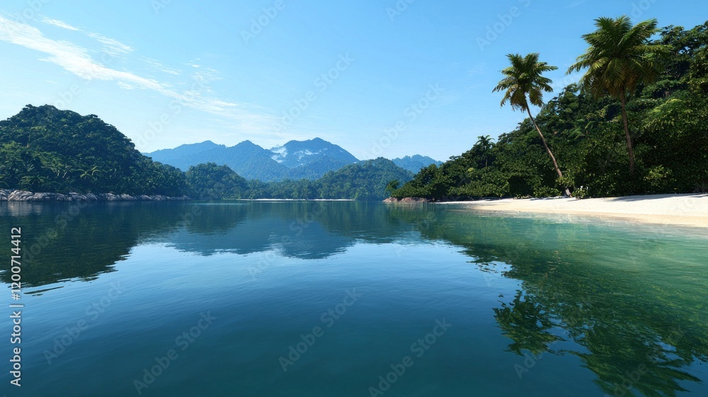 Obraz premium Tranquil Tropical Beach Scene