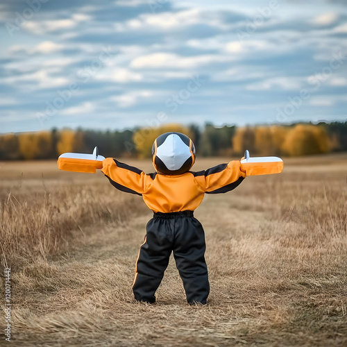 Child in Pilot Costume Play...
