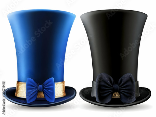 Elegant Top Hats with Bows ...