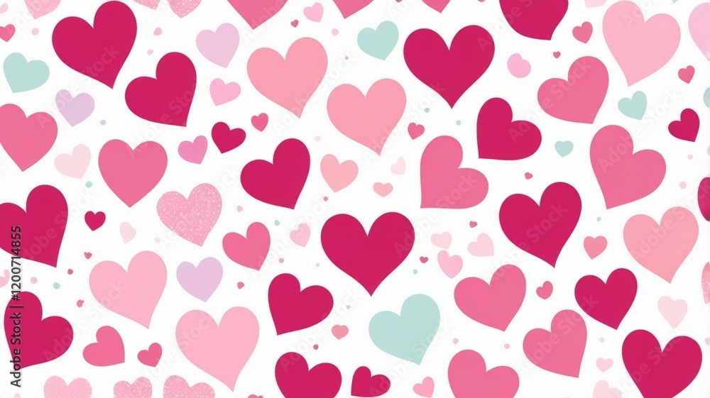 Seamless Pink Hearts Pattern: Vibrant Holiday Design for Cards and Posters background Seamless Pink Hearts Pattern: Vibrant Holiday Design for Cards and Posters background