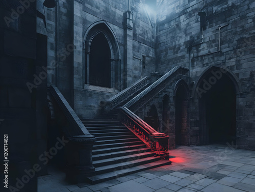 Dark Gothic Stone Staircase...
