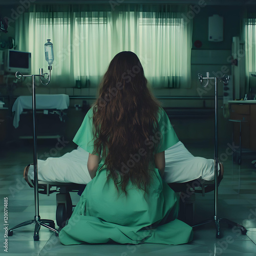 A Person in a Hospital Gown...