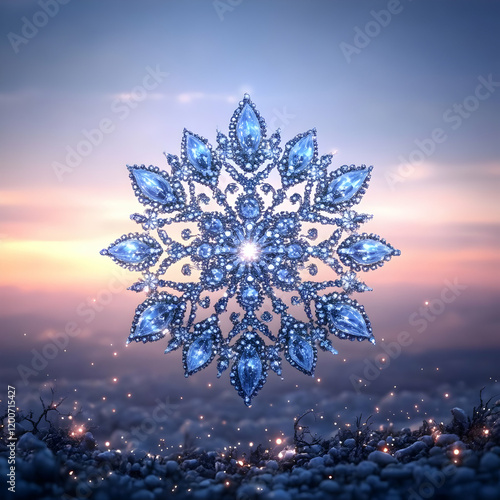 Crystalline Snowflake Glows...