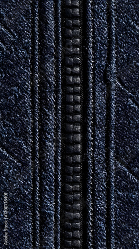 Close-Up of Black Zipper on...