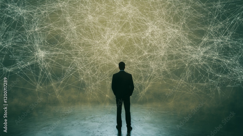An anonymous hacker standing in front of a screen, engrossed in the process of deciphering intricate lines of code, highlighting network system vulnerability. An anonymous hacker standing in front of a screen, engrossed in the process of deciphering intricate lines of code, highlighting network system vulnerability.
