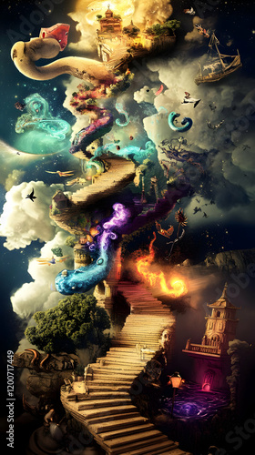 Whimsical Stairway Ascends ...