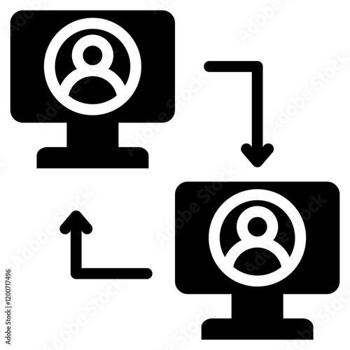 Peer To Peer Network Glyph Icon