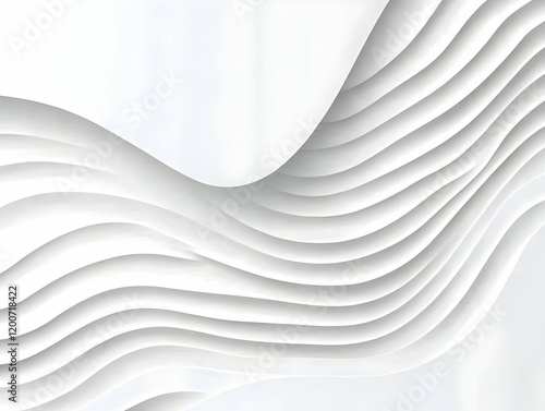 Abstract 3D White Wavy Back...