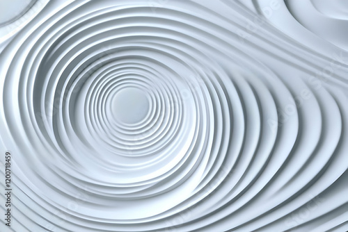 Abstract 3D White Circular ...
