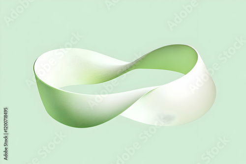 3D Green and White Abstract...