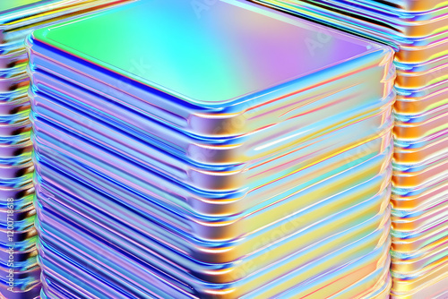 Iridescent Stacked Metallic...