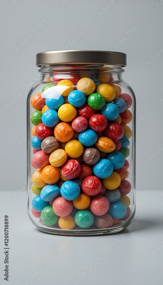 Colorful Gummy Candy Balls in a Glass Jar Colorful Gummy Candy Balls in a Glass Jar