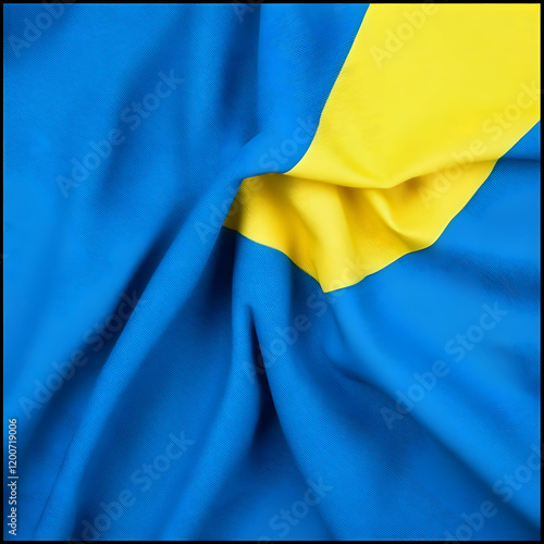 Blue and Yellow Fabric Crea...