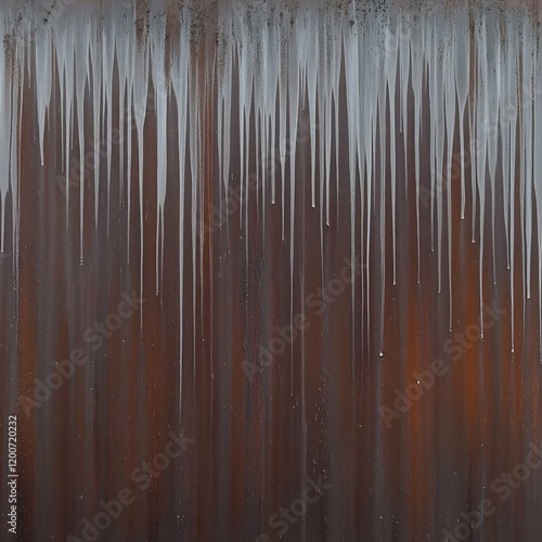 White paint drips down a ru...