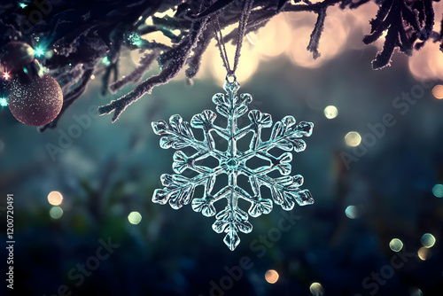 Glimmering Snowflake Orname...