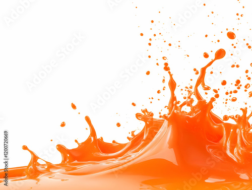 Orange liquid splashing dyn...