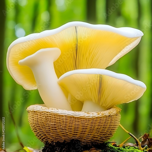Pale Yellow Mushrooms Sprou...