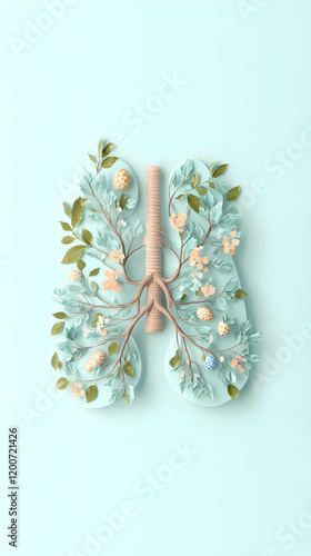 3D Illustration of Lungs De...