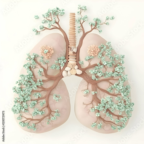 3D Lungs with Tree Branches...