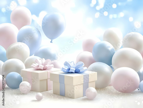 Two Gift Boxes with Pink an...
