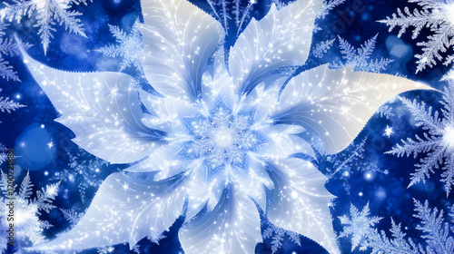 Abstract Winter Flower Desi...